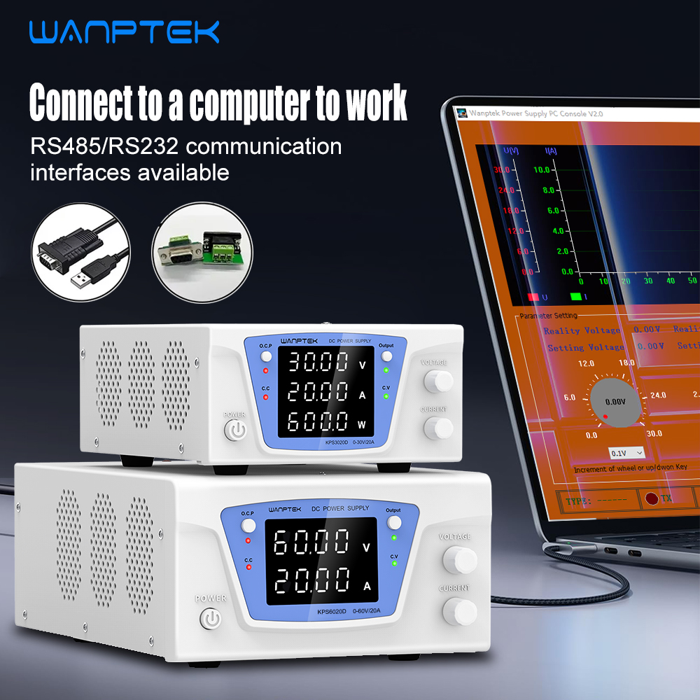 Wanptek RS485/RS232 Lab Progra - Programmable Dc Power Supply 60V 10A 评论和价格